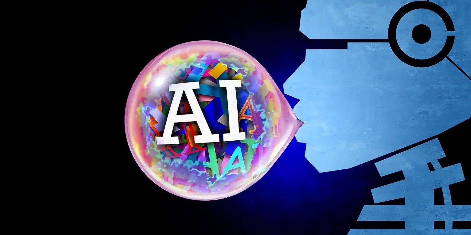 Silhouette blowing a bubble with AI inside