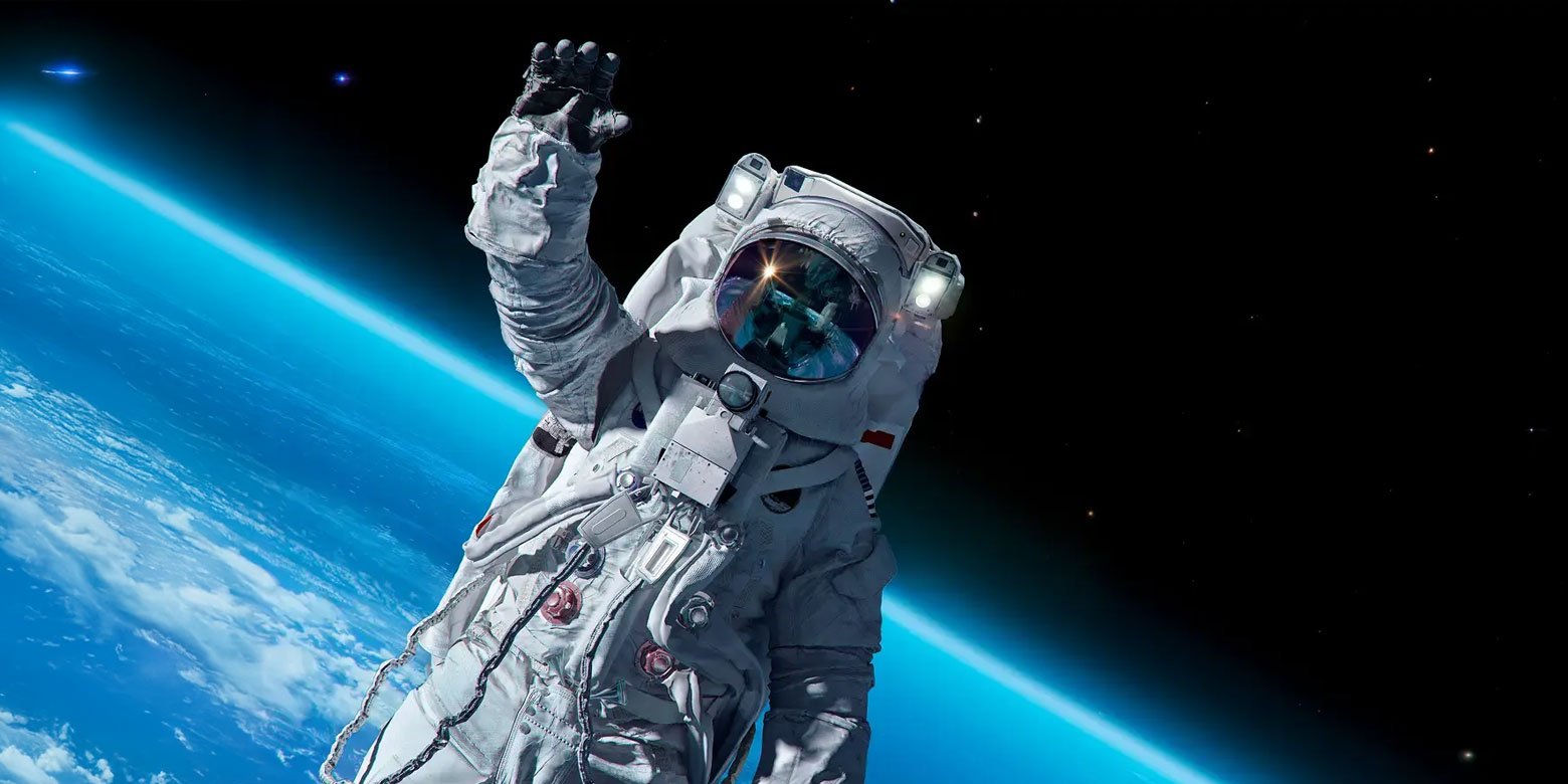 Astronaut floating in space