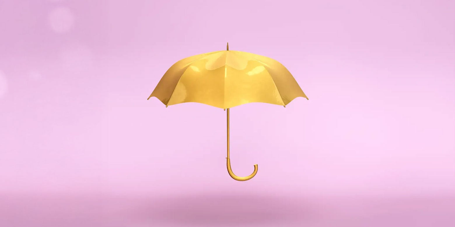 Illustration of a yellow umbrella