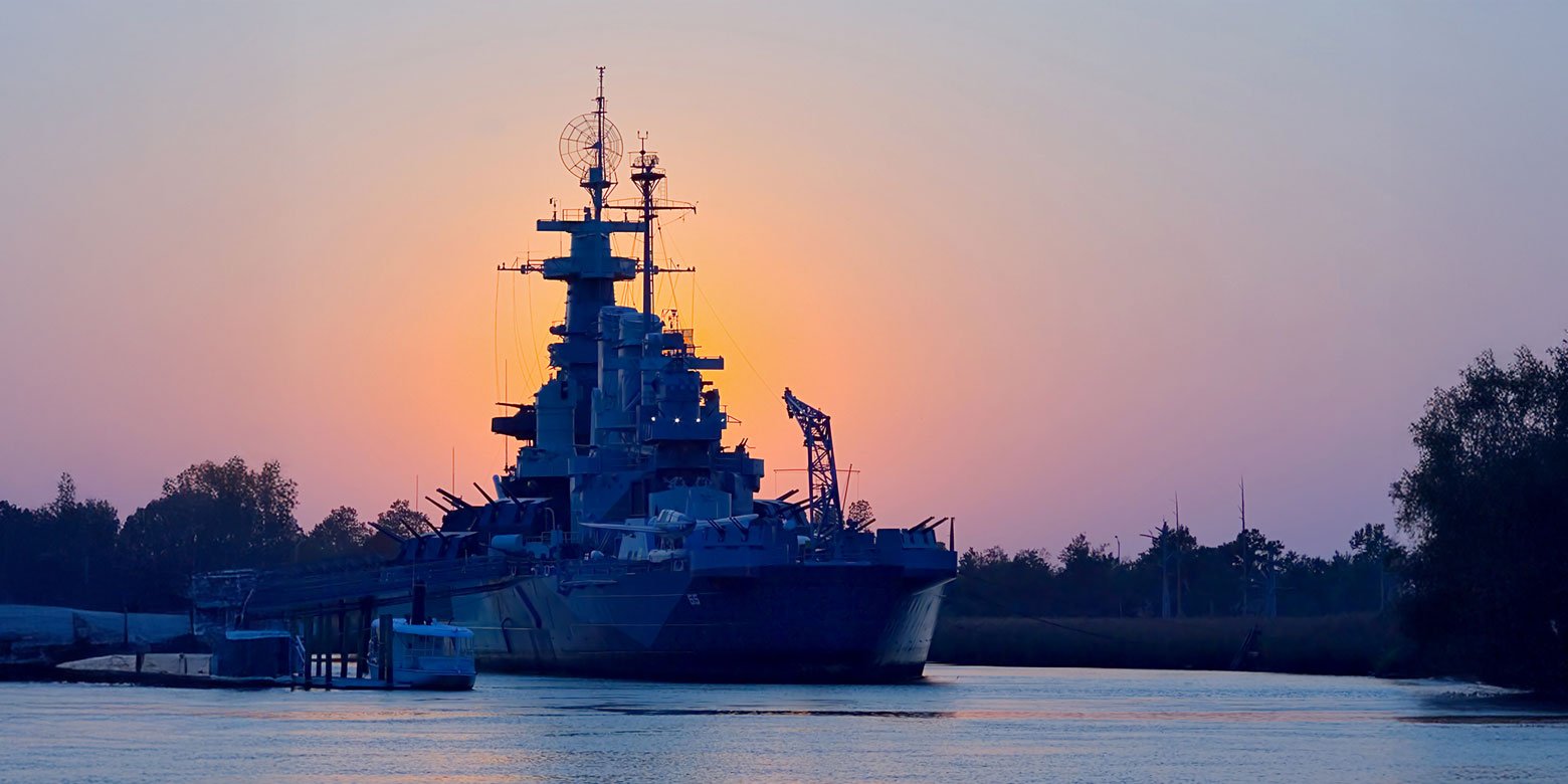 Battleship at sea